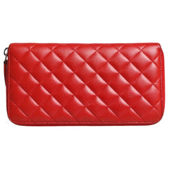 Luxour, Chanel Red Quilted Leather Logo Continental Zip Box, 