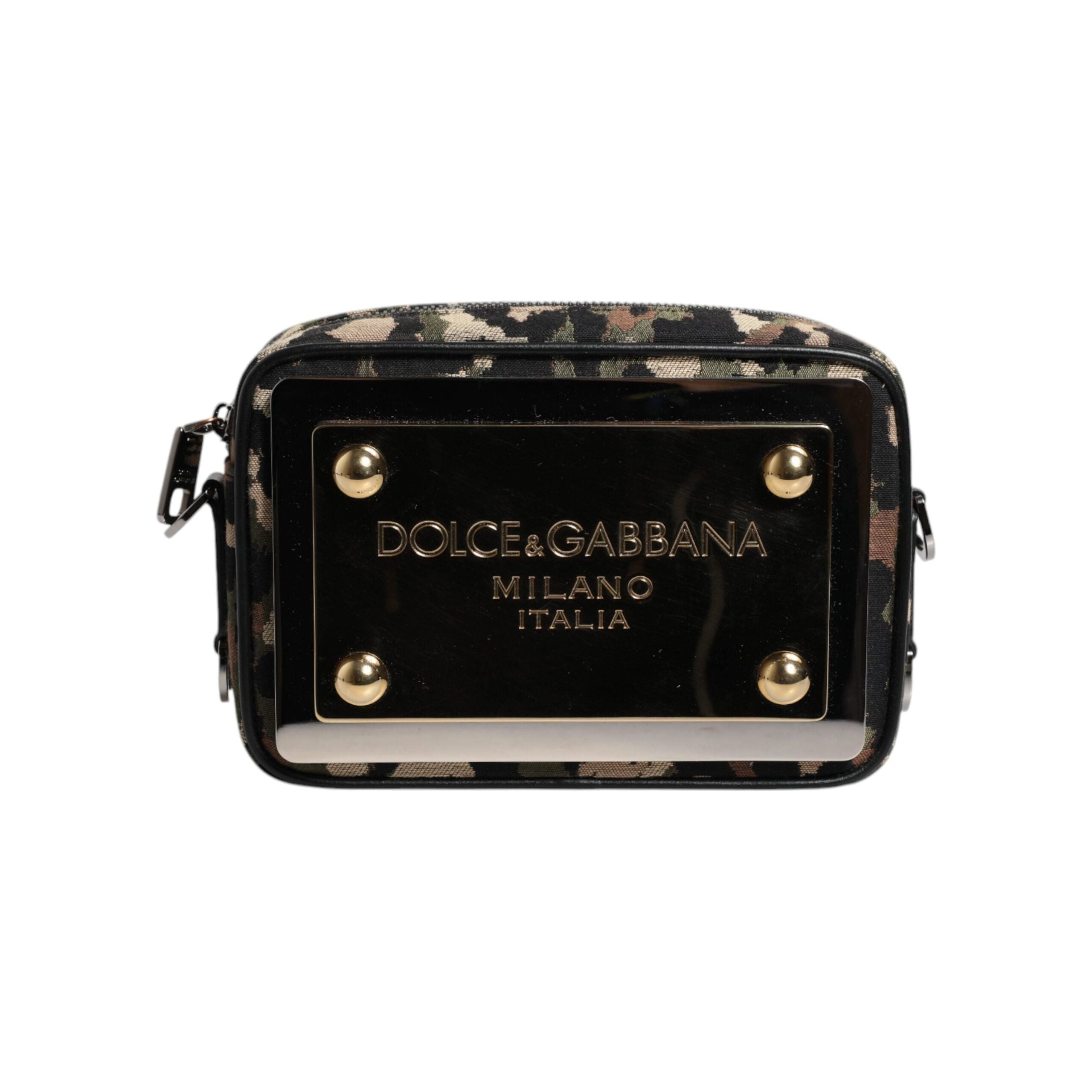 Luxour, Dolce & Gabbana Multicolor Leopard Jacquard DG Logo Crossbody Bag, 