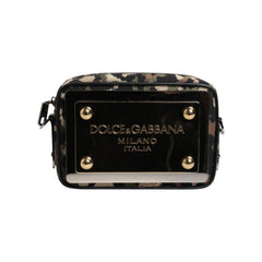 Luxour, Dolce & Gabbana Multicolor Leopard Jacquard DG Logo Crossbody Bag, 