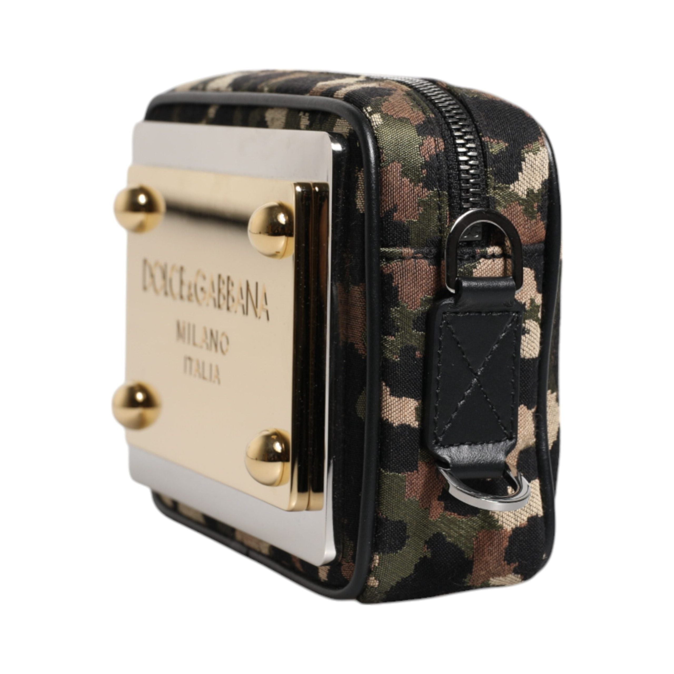 Luxour, Dolce & Gabbana Multicolor Leopard Jacquard DG Logo Crossbody Bag, 
