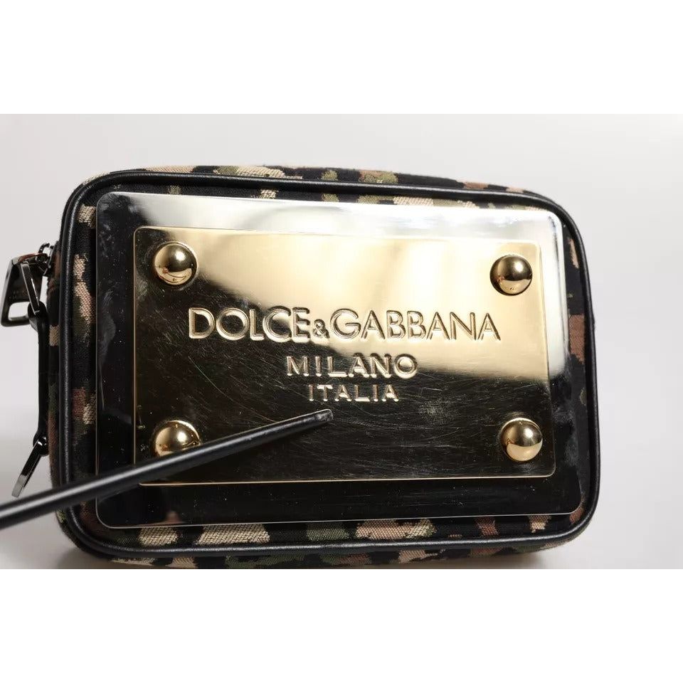 Luxour, Dolce & Gabbana Multicolor Leopard Jacquard DG Logo Crossbody Bag, 