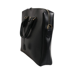 Luxour, Dolce & Gabbana Black Smooth Leather Logo Printed Monreale Briefcase Bag, 