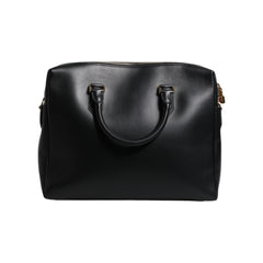 Luxour, Dolce & Gabbana Black Smooth Leather Logo Printed Monreale Briefcase Bag, 