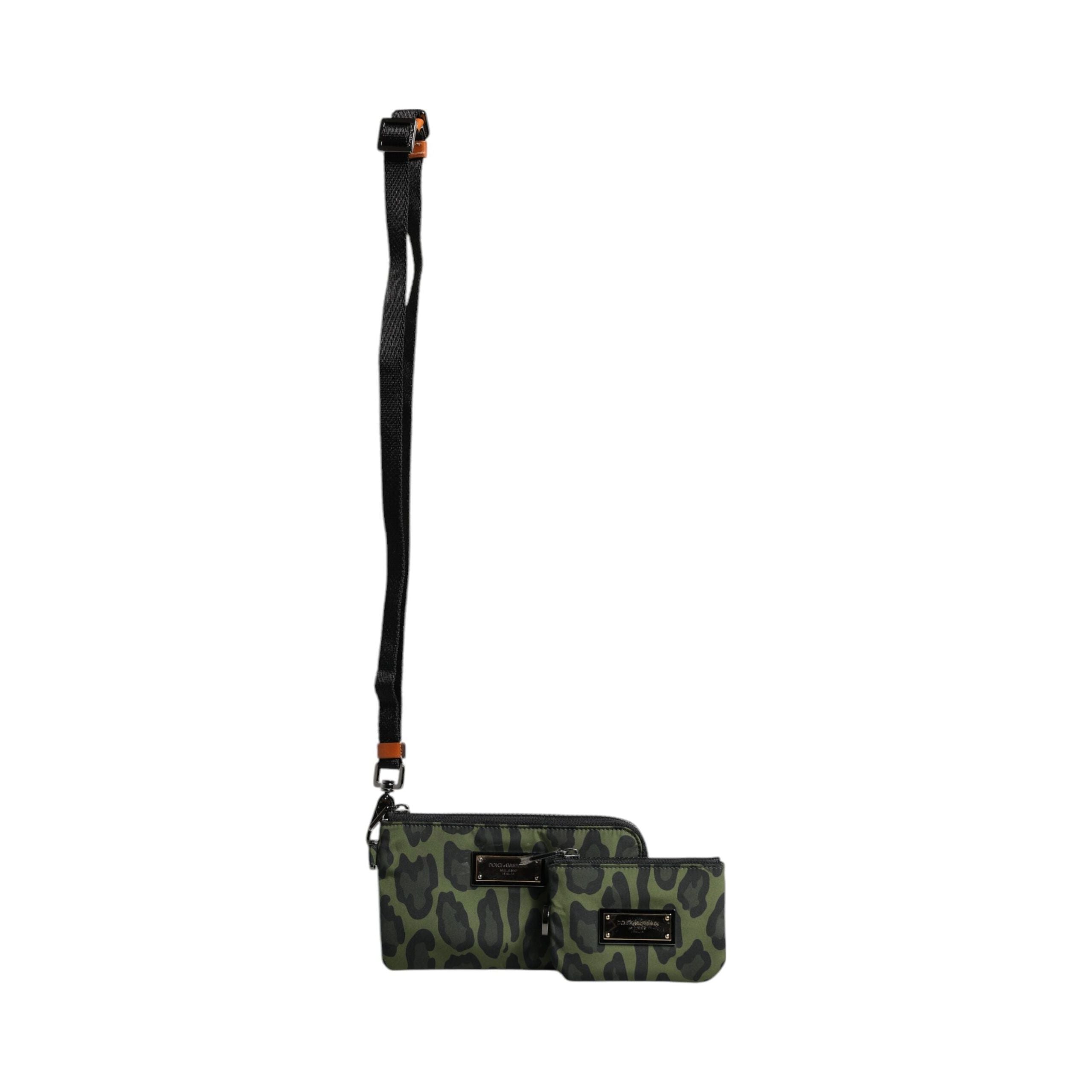 Luxour, Dolce & Gabbana Green Leopard Leather Logo Plaque Multifunctional Kit Bag, 