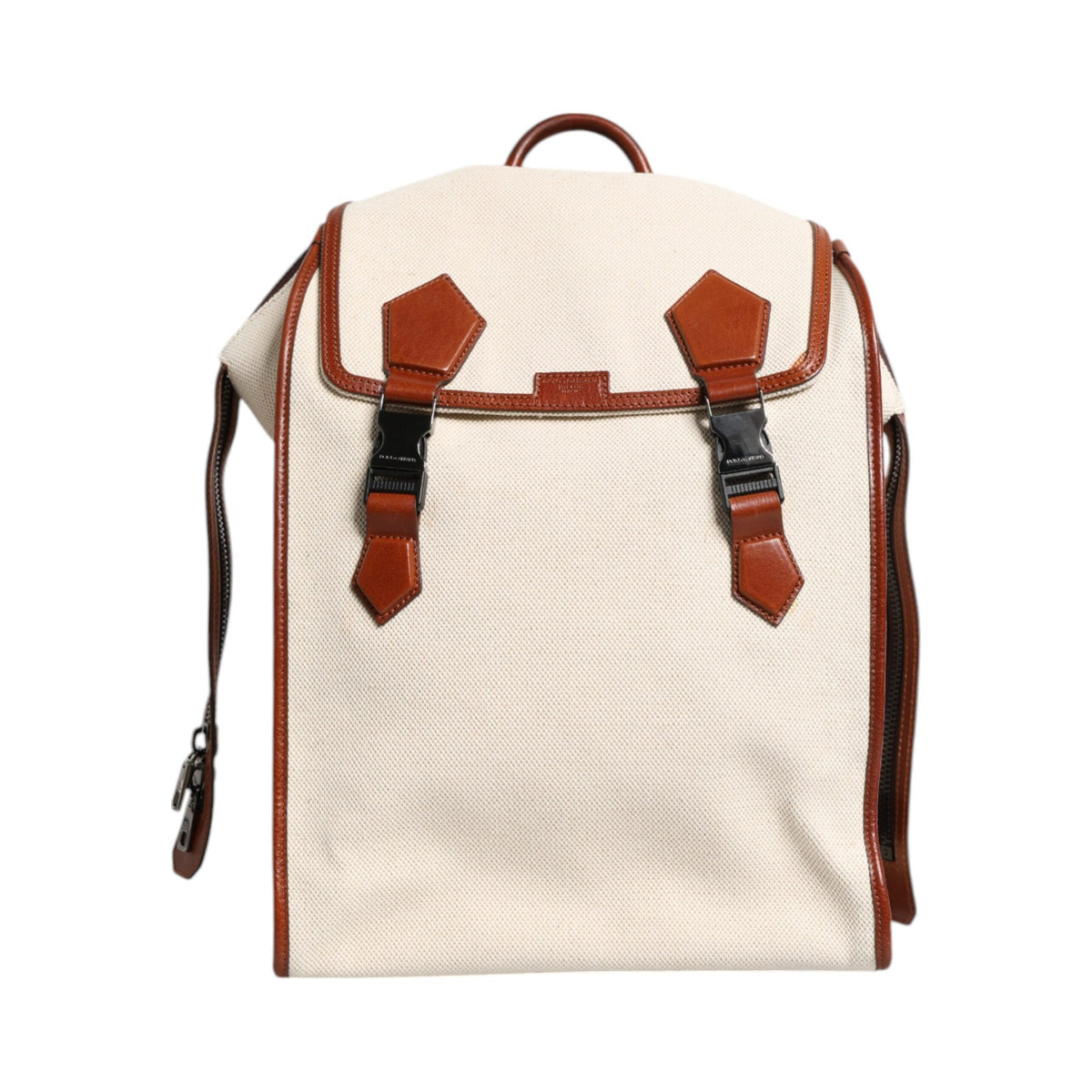 Luxour, Dolce & Gabbana Beige Brown Canvas Leather EDGE Travel Men Back Pack Bag, 