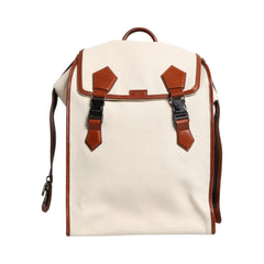Luxour, Dolce & Gabbana Beige Brown Canvas Leather EDGE Travel Men Back Pack Bag, 