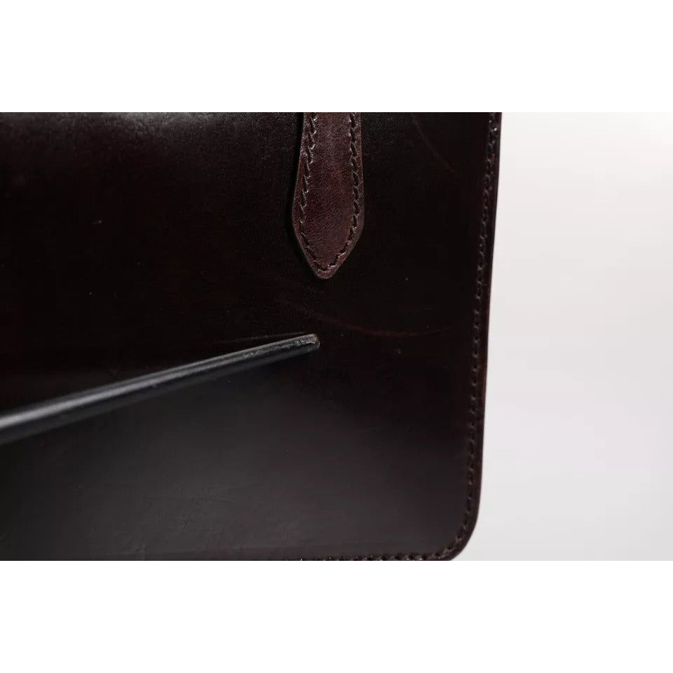 Luxour, Dolce & Gabbana Maroon Horse Leather Logo Plaque Mini Crossbody Bag, 