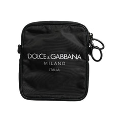Luxour, Dolce & Gabbana Black Logo Print Scuba Crossbody Shoulder Bag, 