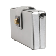 Luxour, Dolce & Gabbana Metallic Silver DG BOX Leather Shoulder Strap Bag, 