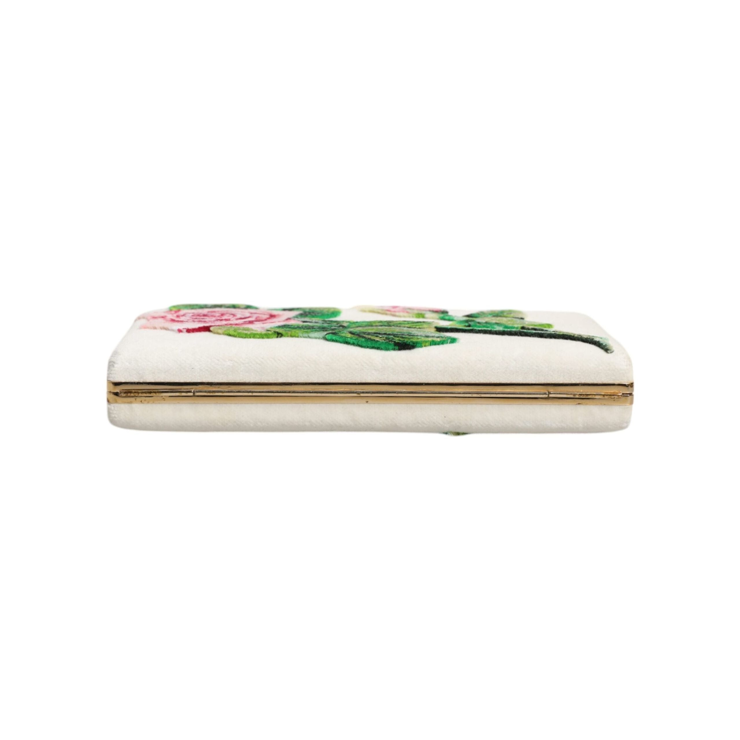Luxour, Dolce & Gabbana White Rose Floral Faux Pearl Microbag Crossbody Bag, 