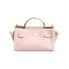 Luxour, Dolce & Gabbana Light Pink Logo Plaque Soft Leather Strap Crossbody Bag, 