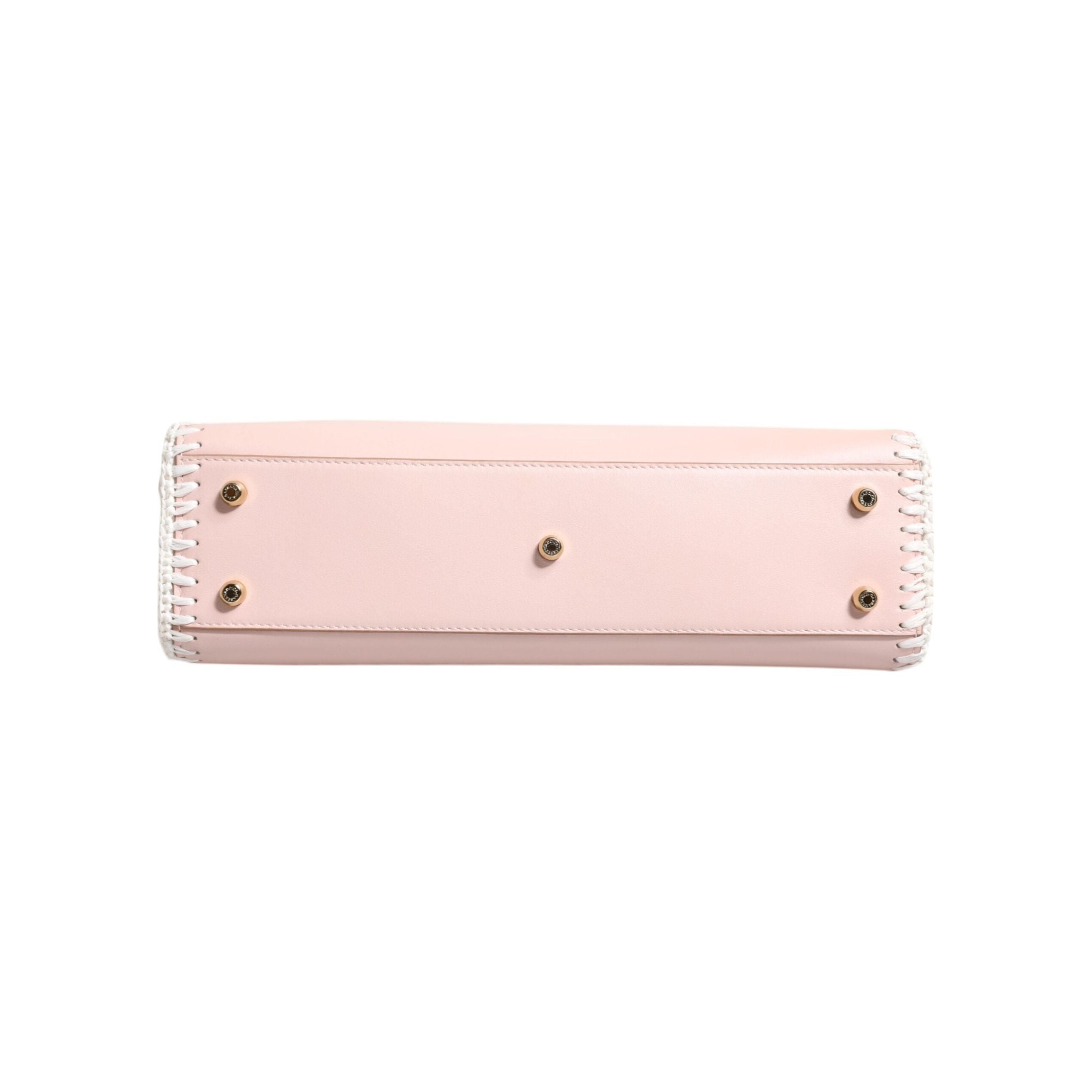 Luxour, Dolce & Gabbana Light Pink Logo Plaque Soft Leather Strap Crossbody Bag, 