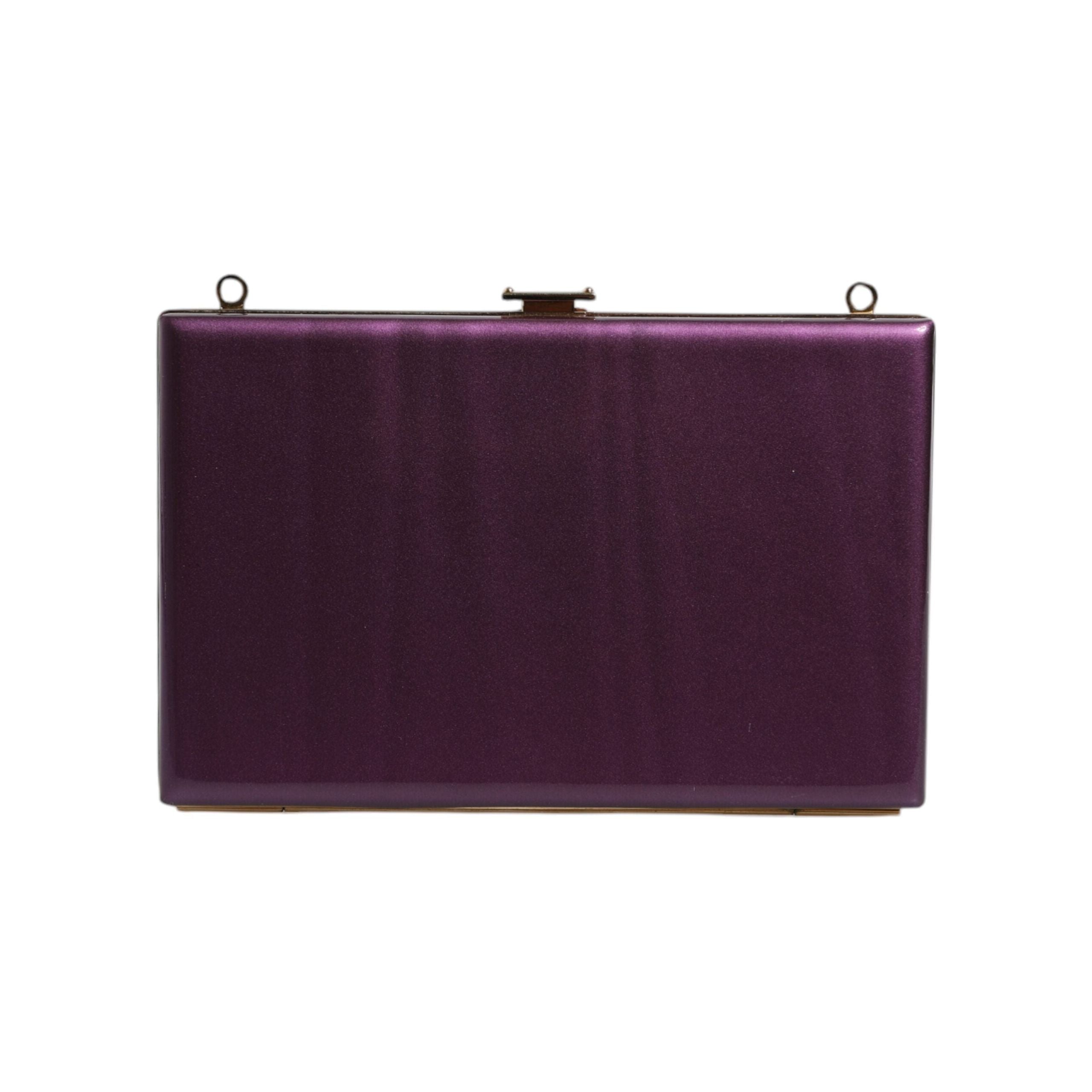 Luxour, Dolce & Gabbana Purple Leather Clutch Evening Crossbody Bag, 