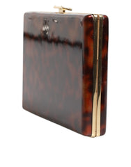 Luxour, Dolce & Gabbana Brown Leather Clutch Evening Crossbody Bag, 