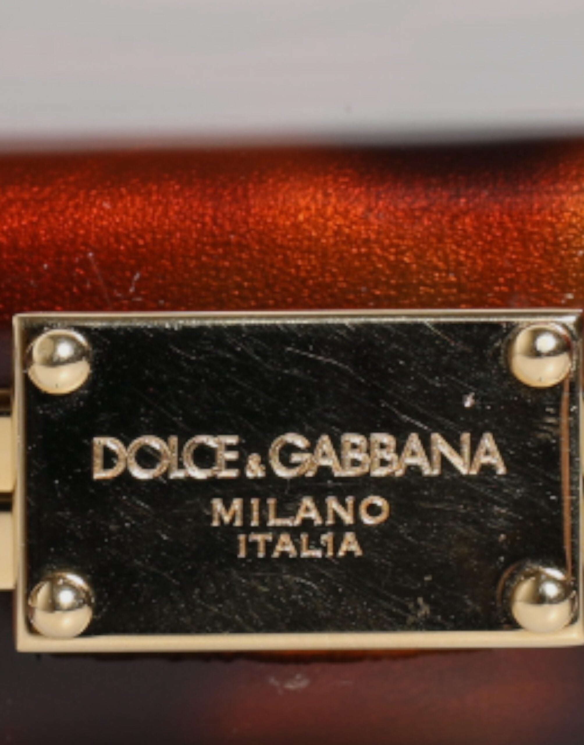 Luxour, Dolce & Gabbana Brown Leather Clutch Evening Crossbody Bag, 