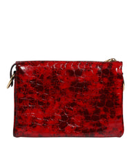 Luxour, Dolce & Gabbana Red Exotic Leather DG Logo Women Crossbody Bag, 