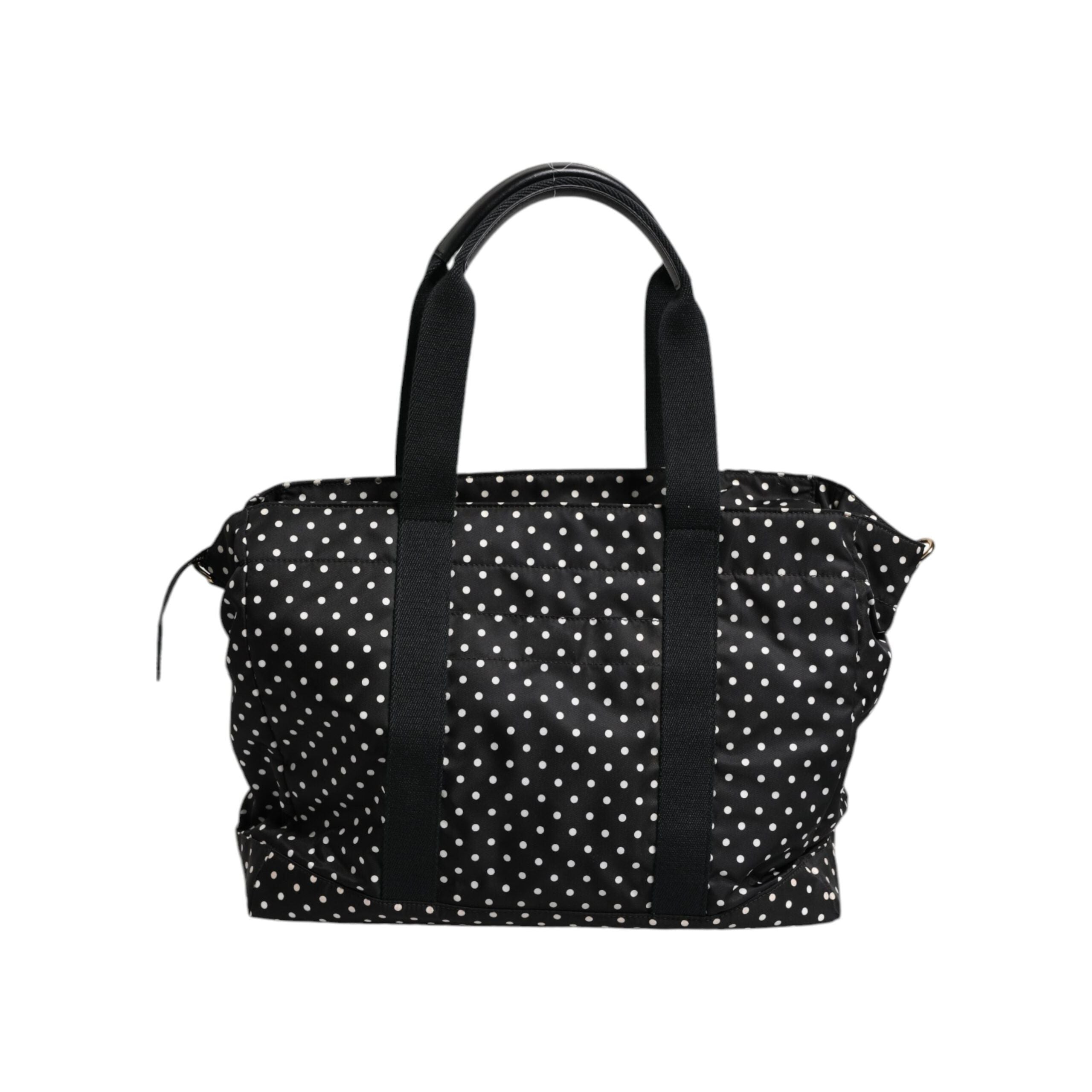 Luxour, Dolce & Gabbana Black PolkaDot Nylon Shoulder Baby Tote Diaper Bag, 
