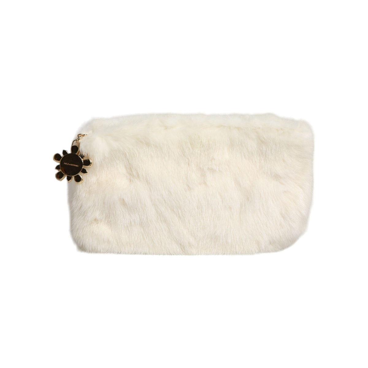 Luxour, Dolce & Gabbana White Fur Handbag Clutch Purse Pouch Bag, 