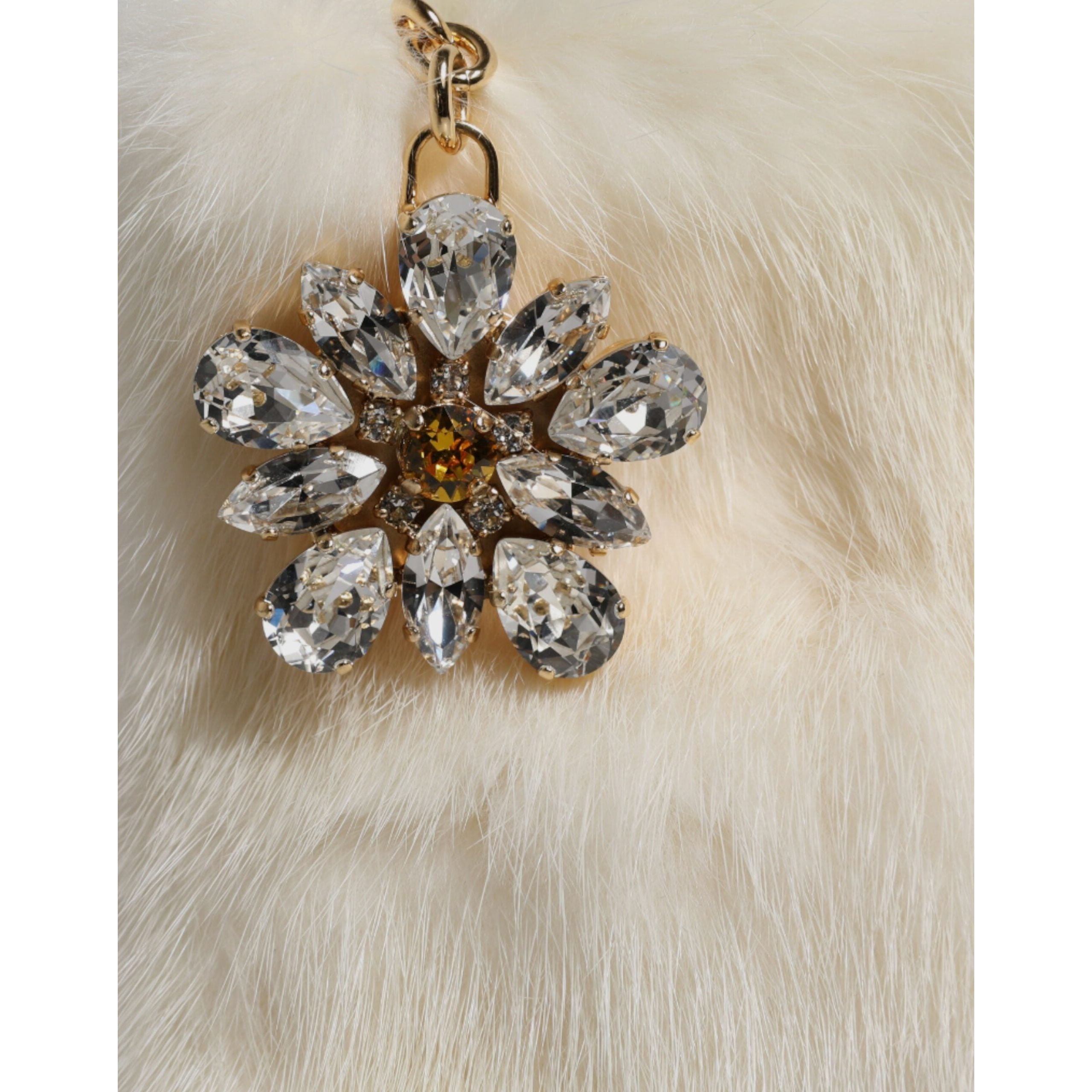 Luxour, Dolce & Gabbana White Fur Handbag Clutch Purse Pouch Bag, 