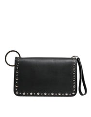 Luxour, Dolce & Gabbana Black Small Leather Studded Shoulder Crossbody Bag, 