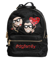 Luxour, Dolce & Gabbana Black Nylon #DGFAMILY VULCANO Embellished Backpack Bag, 