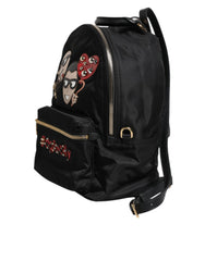 Luxour, Dolce & Gabbana Black Nylon #DGFAMILY VULCANO Embellished Backpack Bag, 