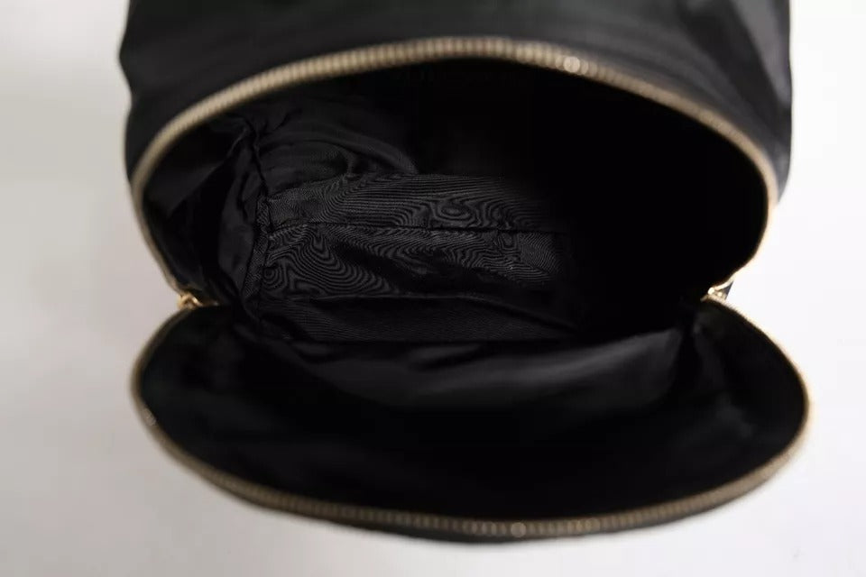 Luxour, Dolce & Gabbana Black Nylon #DGFAMILY VULCANO Embellished Backpack Bag, 