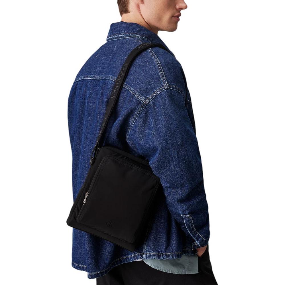 Luxour, Calvin Klein Black Recycled Polyester Messenger Bag, 