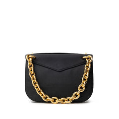 Luxour, Bottega Veneta Black Leather Shoulder Bag, 