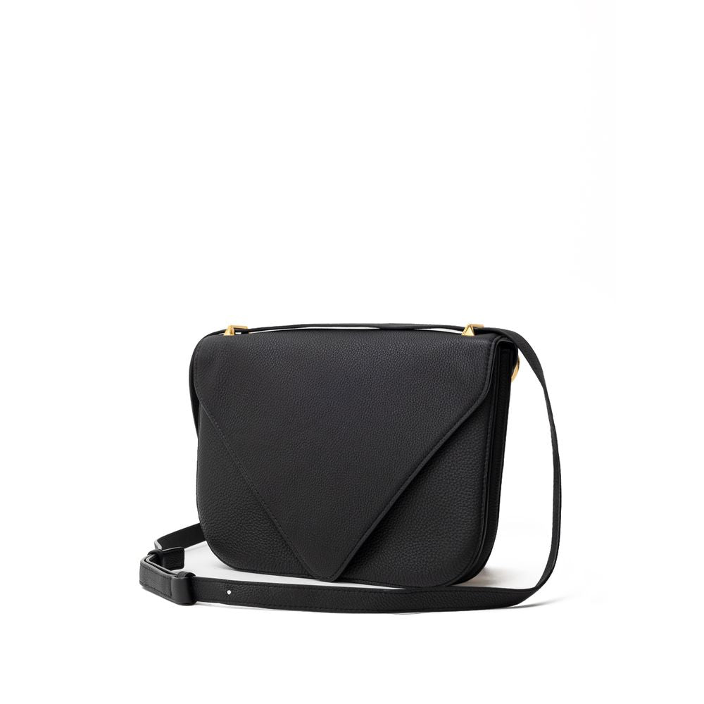 Luxour, Bottega Veneta Black Leather Shoulder Bag, 