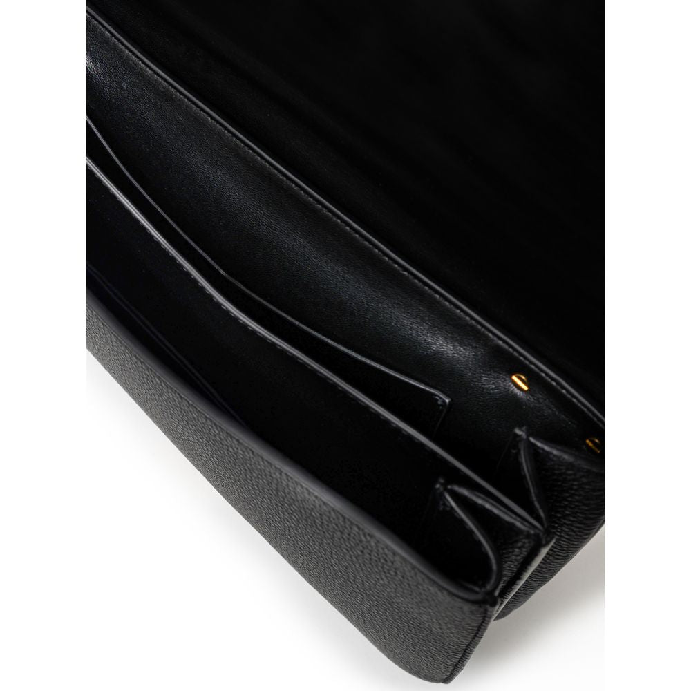 Luxour, Bottega Veneta Black Leather Shoulder Bag, 
