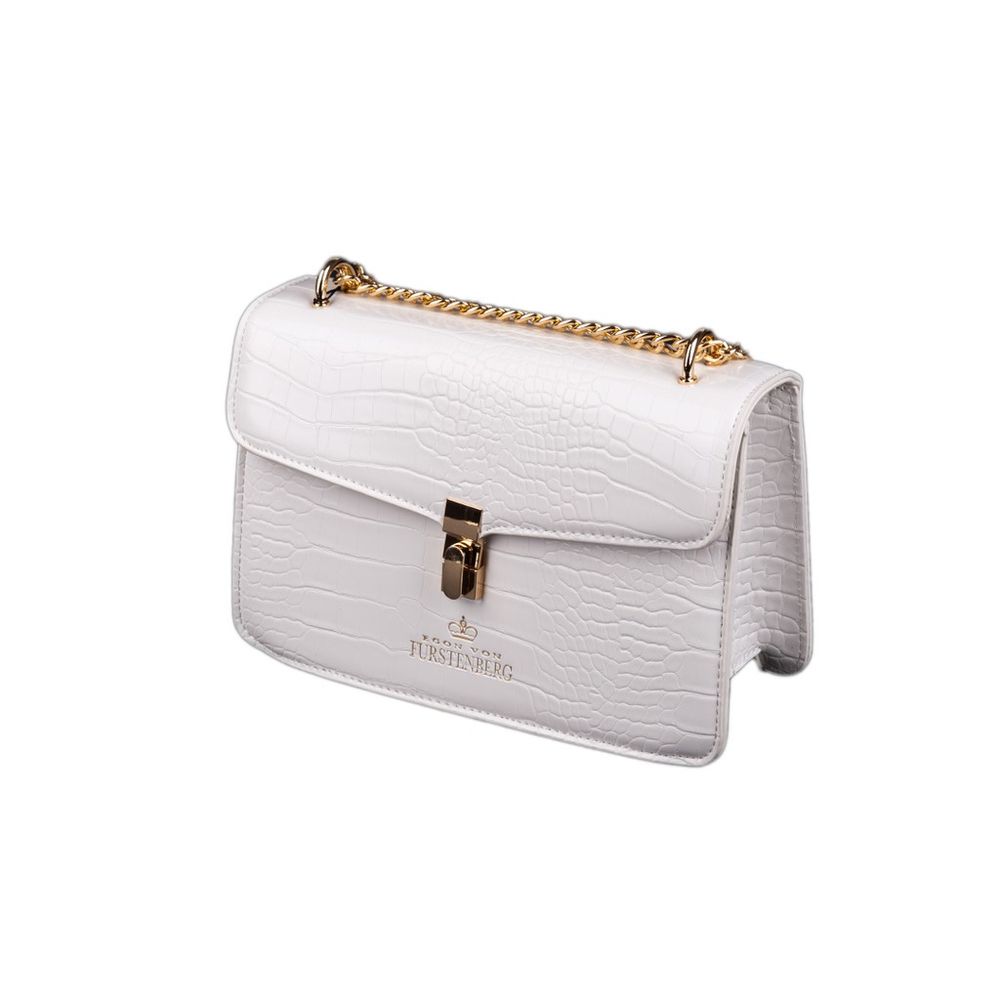 Luxour, Egon Von Furstenberg White Synthetic Material Crossbody Bag, 