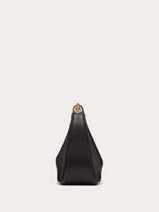 Luxour, Valentino Garavani Black Leather Small Hobo Vlogo Shoulder Bag, 