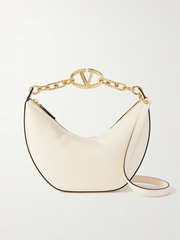 Luxour, Valentino Garavani Ivory Leather Small Hobo Vlogo Shoulder Bag, 