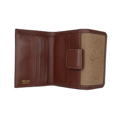 Luxour, Prada Brown Leather Women Wallet, 
