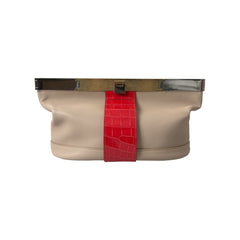 Luxour, Balenciaga Two Tone Exotic Leather Clutch, 