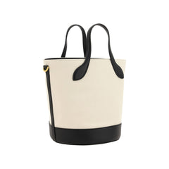 Luxour, Bally Elegant Monogram Bucket Bag in Black & White, 