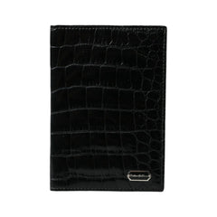 Luxour, Dolce & Gabbana Black Exotic Skin Leather Long Bifold Passport Holder, 