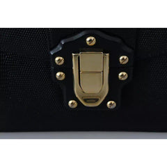 Luxour, Dolce & Gabbana Black Leather Gold Metal Mini Women Purse Bag Lucia Wallet, 