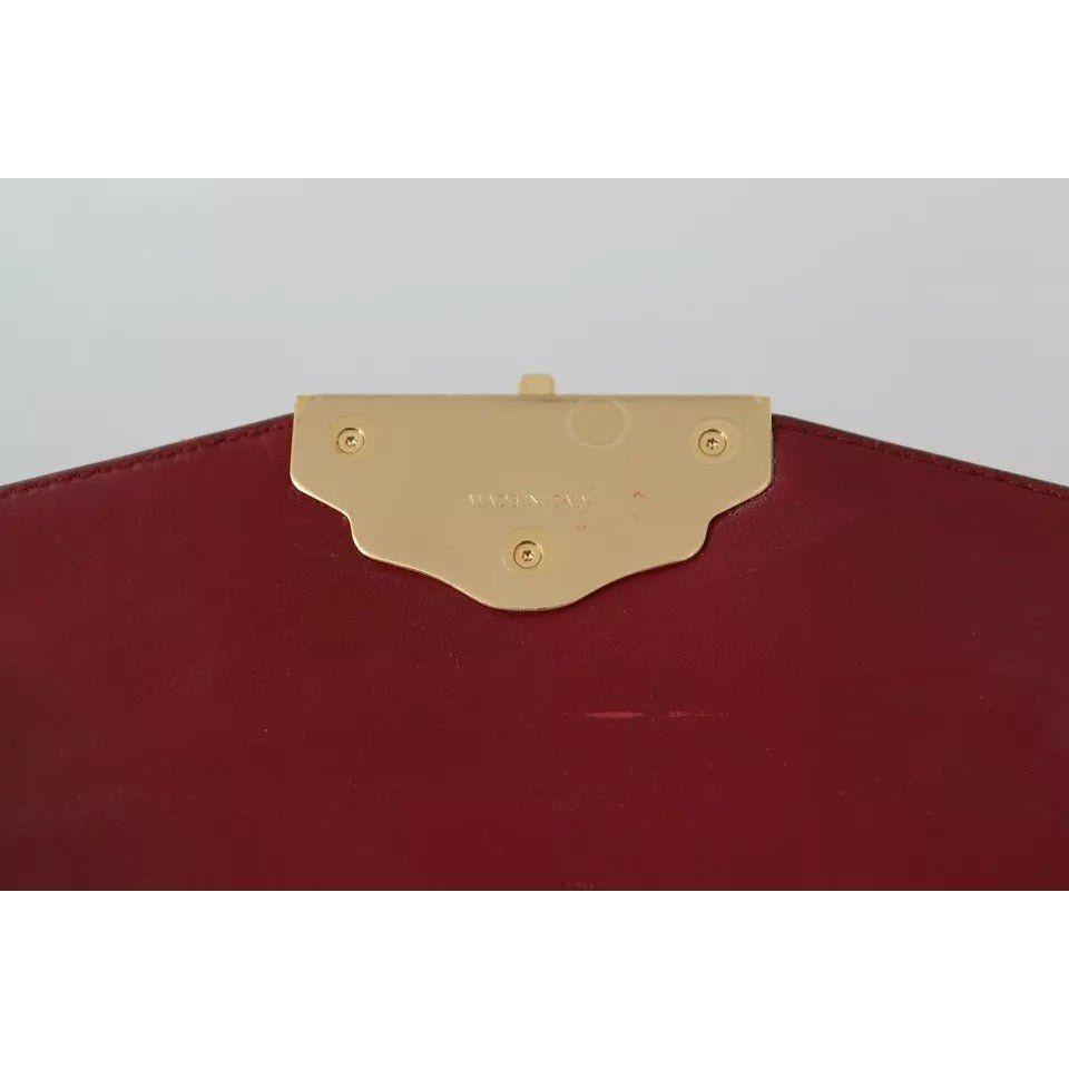 Luxour, Dolce & Gabbana Black Leather Gold Metal Mini Women Purse Bag Lucia Wallet, 