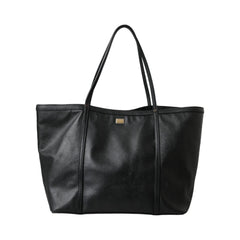 Luxour, Dolce & Gabbana Black Leather Miss Escape Shopping Tote Women Bag, 