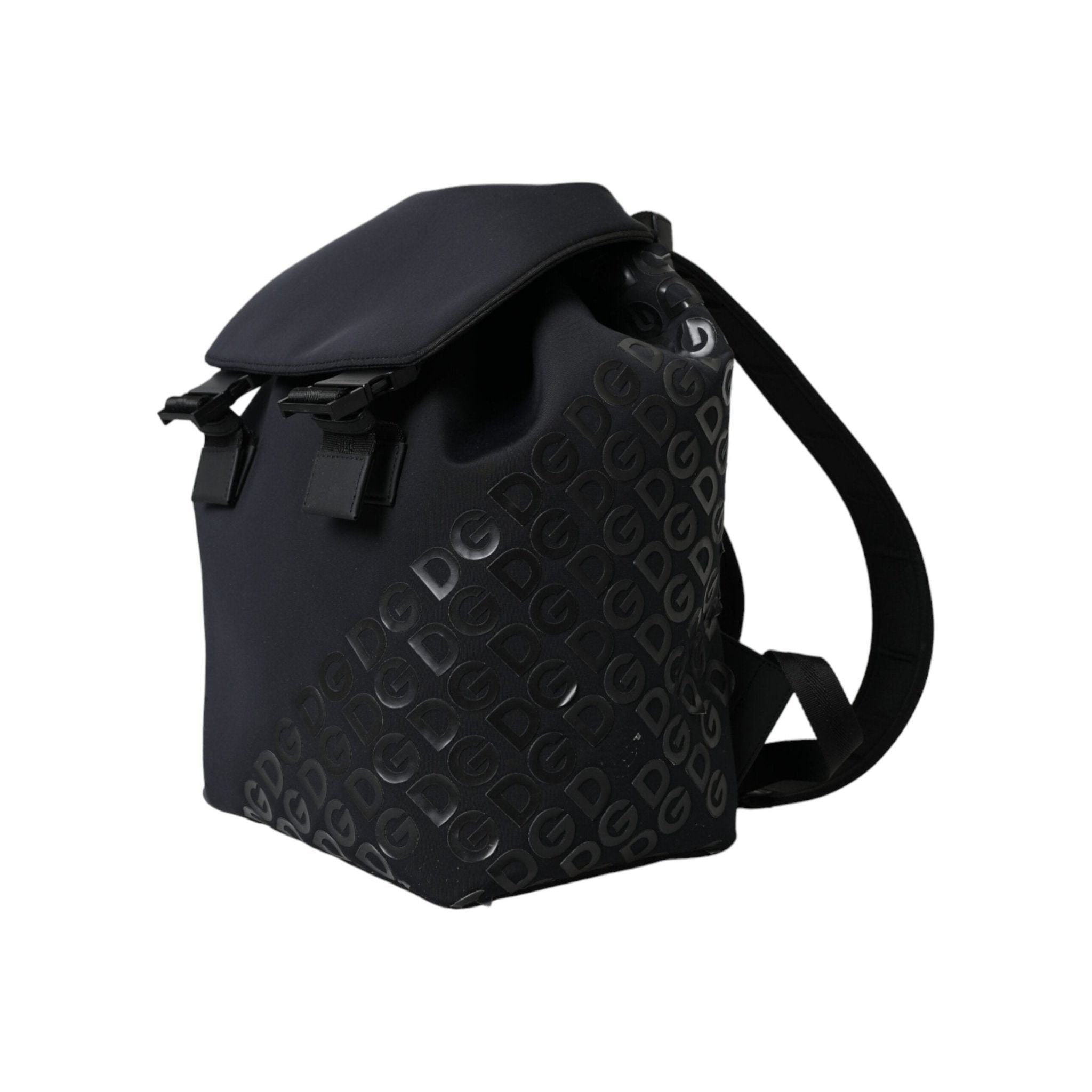 Luxour, Dolce & Gabbana Black Neoprene Nylon DG Logo School Backpack Bag, 