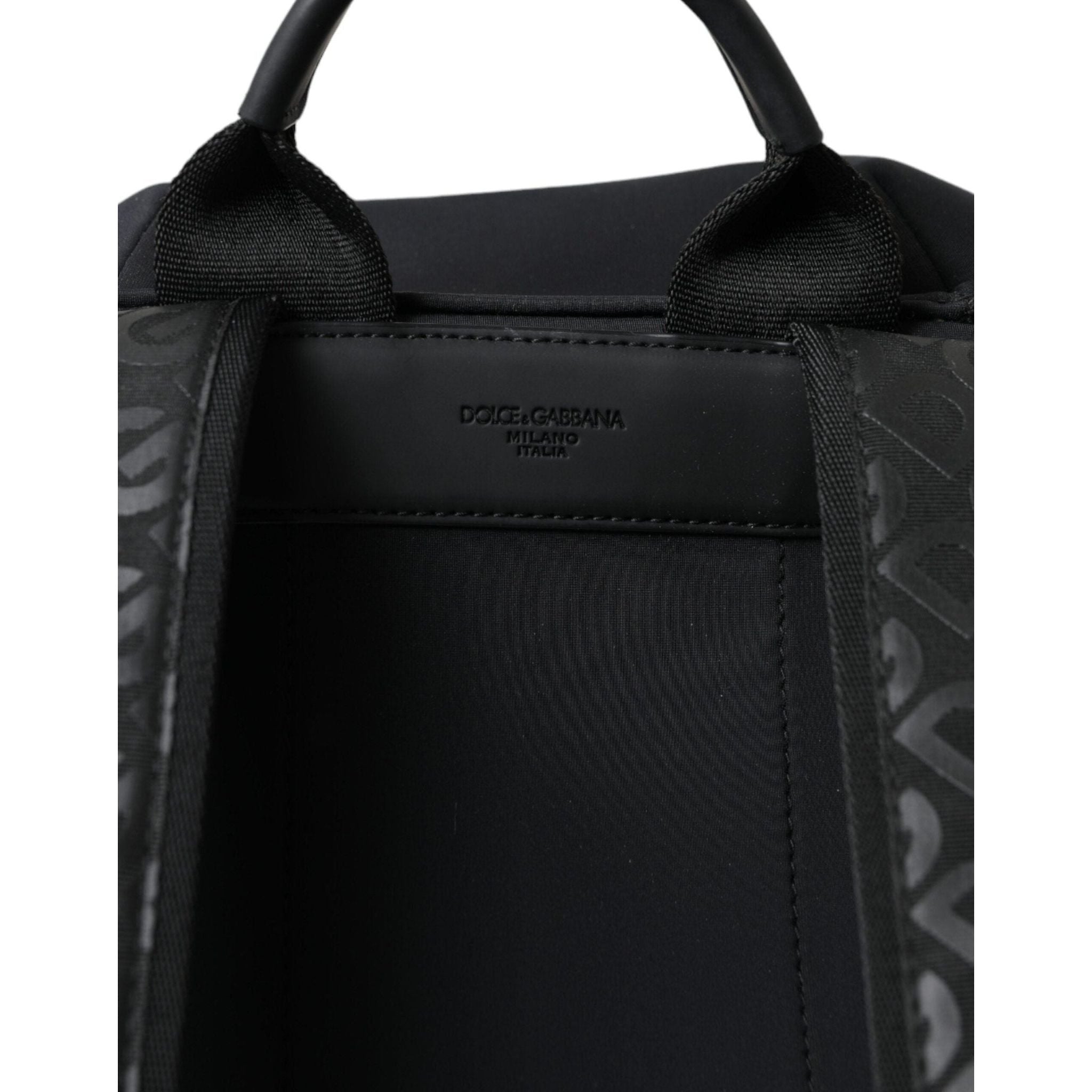 Luxour, Dolce & Gabbana Black Neoprene Nylon DG Logo School Backpack Bag, 