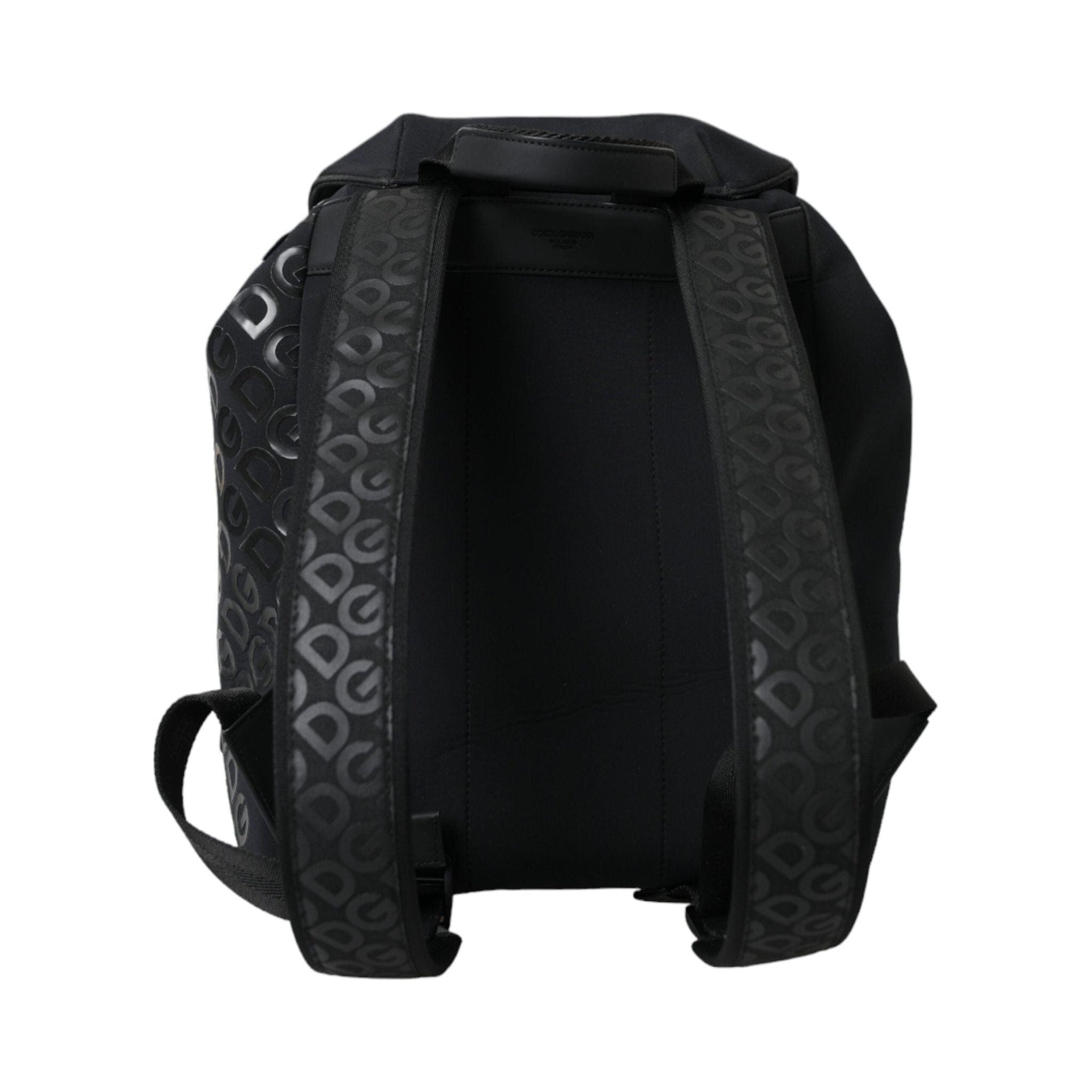 Luxour, Dolce & Gabbana Black Neoprene Nylon DG Logo School Backpack Bag, 