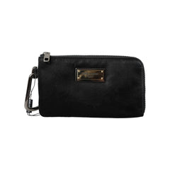 Luxour, Dolce & Gabbana Black Nylon Logo Plaque Keyring Pouch Clutch Bag, 