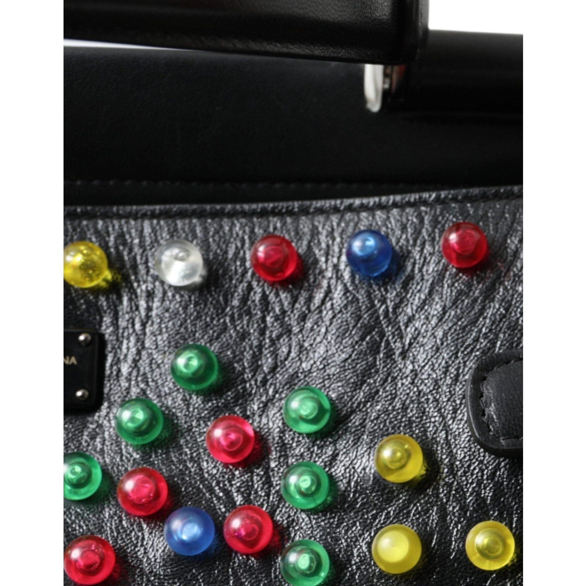Luxour, Dolce & Gabbana Black SICILY Leather LED Top Handle Shoulder Bag, 