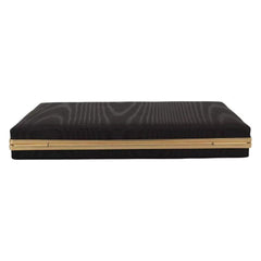Luxour, Dolce & Gabbana Black Silk Gold Frame Clutch Evening Party Purse Bag, 