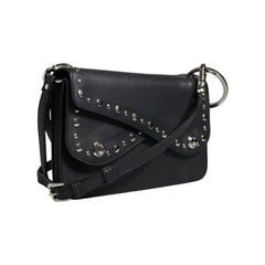 Luxour, Dolce & Gabbana Black Small Leather Studded Shoulder Crossbody Bag, 