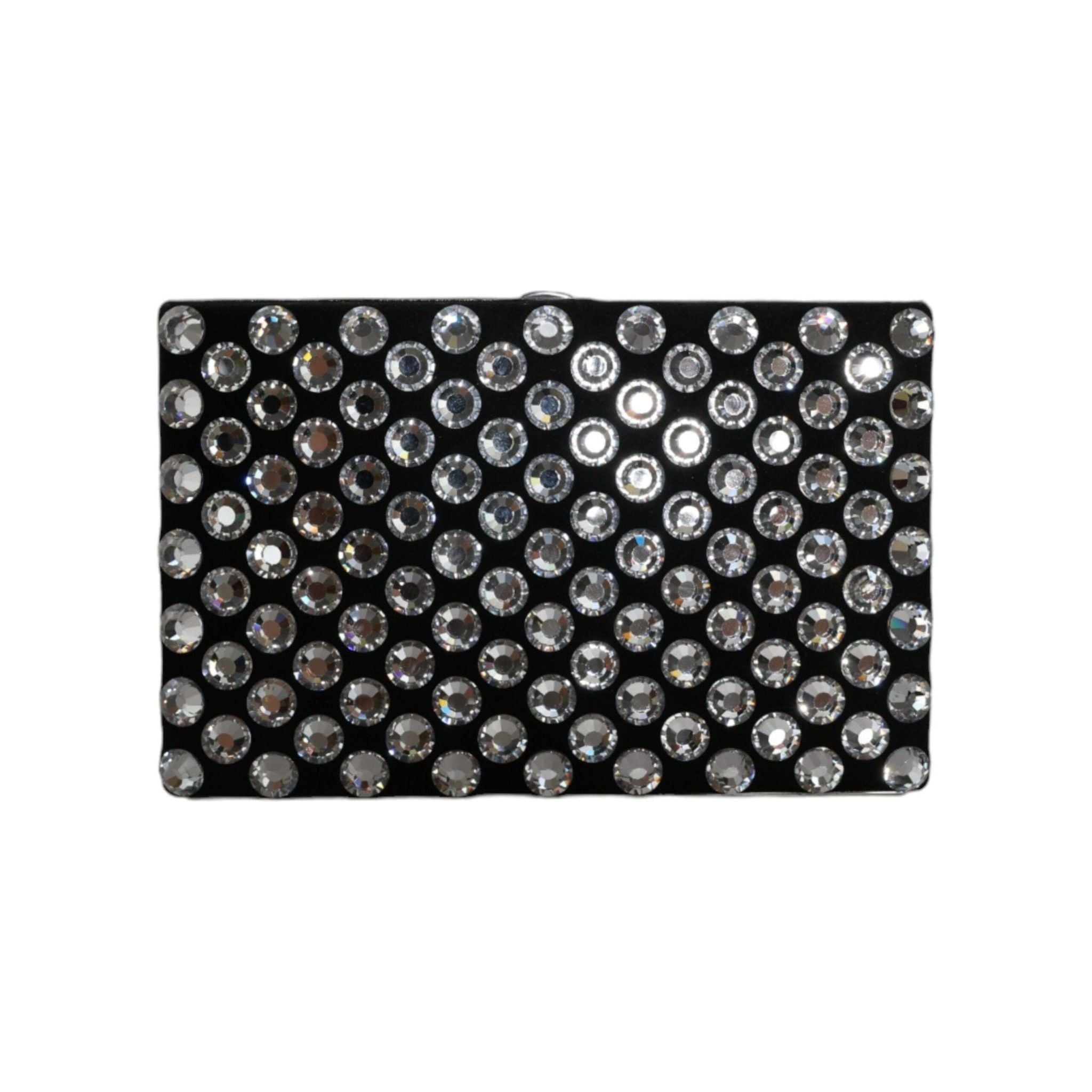 Luxour, Dolce & Gabbana Black Velvet Crystal Clutch Evening Party Purse Bag, 