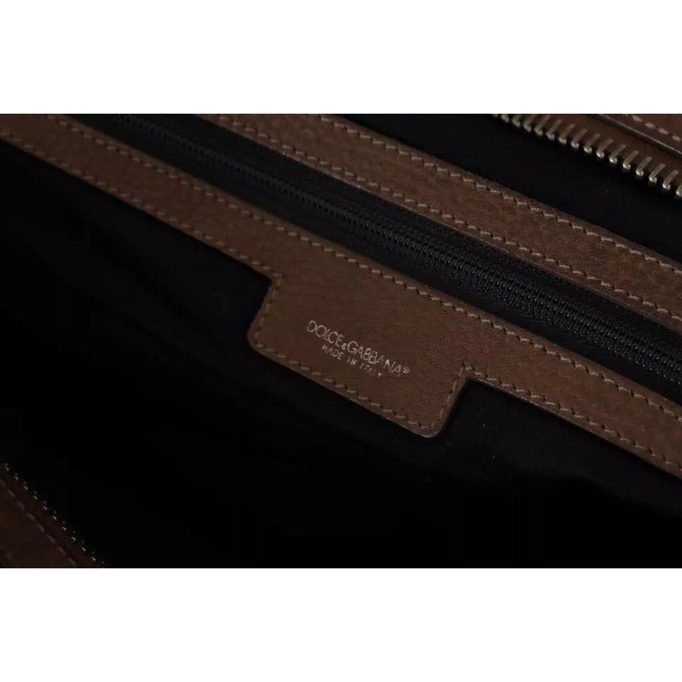 Luxour, Dolce & Gabbana Brown Leather Shoulder Strap Travel Messenger Gym Men Bag, 